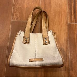 NINE&CO hand bag canvas/leather small bag